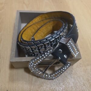 Studded Black and Yellow Belt